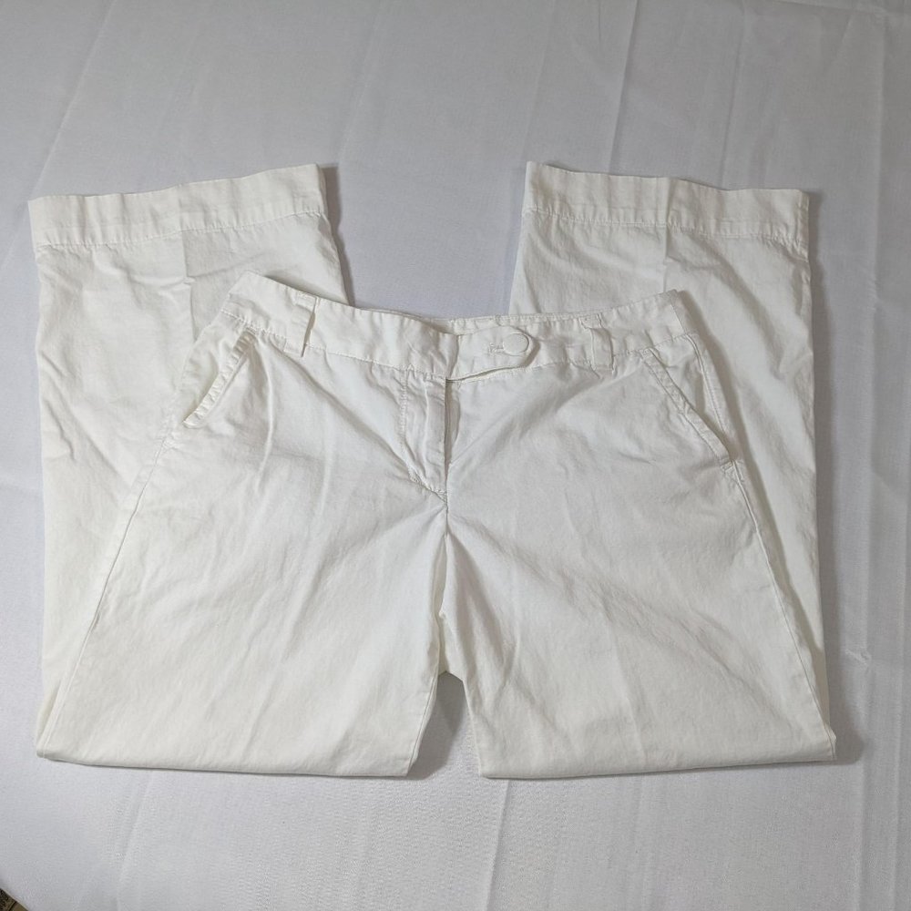 J. Crew Weathered Broken-In Chino Classic Twill White Cotton Pants - size 8Short